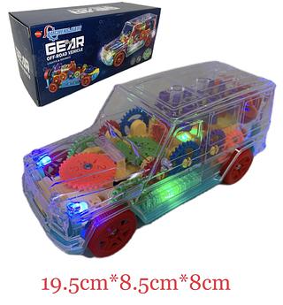 Carrinho Bate Volta Gear Transparente Com Sons E Luzes 19cm