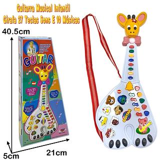 Guitarra Musical Infantil Girafa 26 Teclas Sons E 10 Música