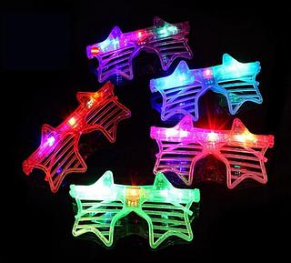 10 Peças Óculos Led Formato Estrela Para Festas Pisca Balada Carnaval