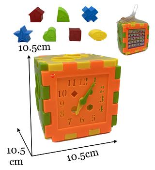 Cubo de Encaixe Colorido Duplo Plástico Cubos de Brinquedo Crianças Educativo Relógio Pedagógico