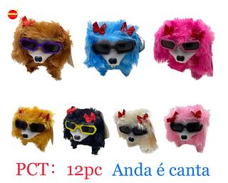 Cachorrinhos de pelúcia late e anda e acende luz Pelo Comprido