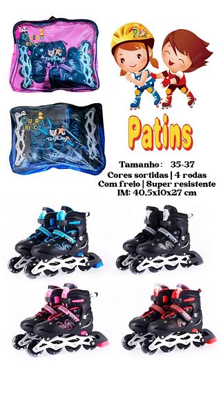 Patins Inline Roller Ajustavel Semi Profissional,Tamanho: 35-37