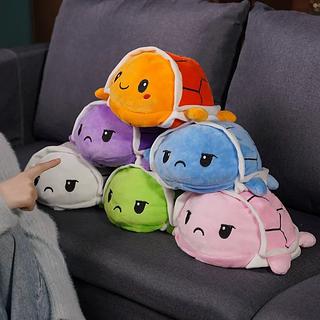 PelúciaTartaruga Reversível Humor Fofinho Macio Feliz Ou Bravo