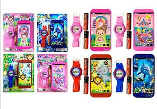 Celular + Relógio com Som Brinquedo Infantil Criança Colorido