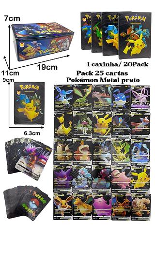 O último modelo em 2025 25 Peças Cards Pokemon Preto Metalizado