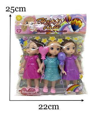 GAROTA FELIZ BONECA COM 3 PÇ