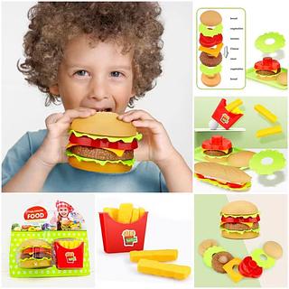 Comidinha Brinquedo Lanche Hamburguer De Montar Infantil
