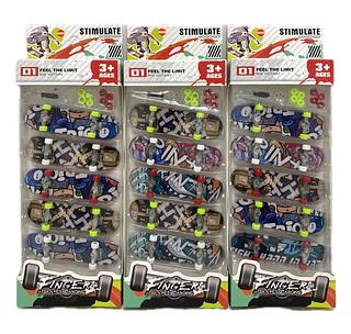 Skate de Dedo com 5 ,Brinquedo Profissional Skatinho de Dedo Mini Skate de Dedo Estampas Variadas