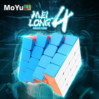 Cubo Mágico 4x4 De Velocidade Do Stickerless Cubo Ímã Puzzle Moyu Meilong Magnética