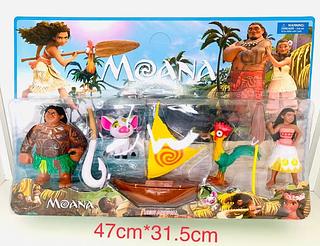 Kit Brinquedo Bonecos Infantil Cartela Moana Maui Princesa