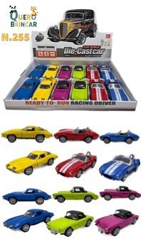 N.255-CARRO DE FERRO-Carro esportivo antiquado(CAXINHA C/12PC)