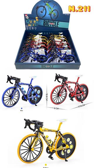 🗃️N.211(caxinha com 12pç)Bicicleta Bike Miniatura Metal Mountain Roda Speed MTB Brinquedo Retro