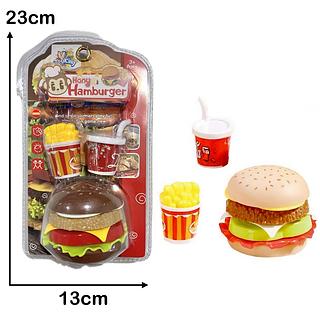 Brinquedo Infantil Comida Lanche Hamburguer Batatas Fritas coca