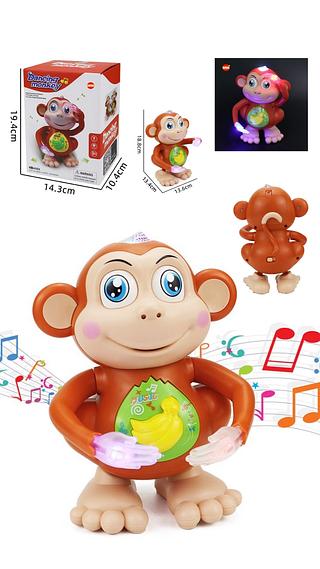 Brinquedo Macaco Bom de Dança se Mexe Com Luzes 3D e Sons