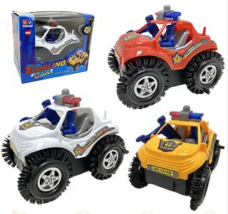 Carro de Brinquedo Policial | Carrinho Maluco 360° Cambalhota Bate e Volta para Crianças