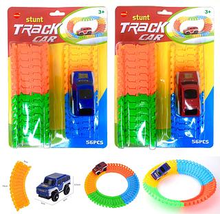 Brinquedo Carrinho com Pista Trilha Maluca P/ Montar Flexível Sem Luz