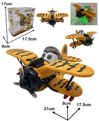 Brinquedo Avião De Plástico Plane Fighter C/ Motor À Pilha Luz e Som