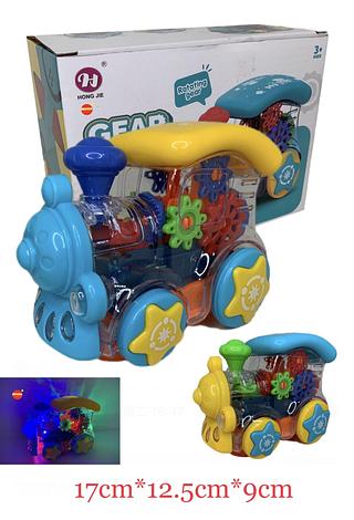 Trenzinho Engrenagem Musical com Luzes Bate Gira Transparente Infantil