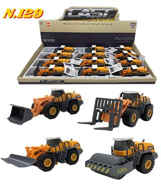 Carro de ferro Miniatura Escavadeira Rolo Compressor Escala 1:50 Com Fricção (N.129)