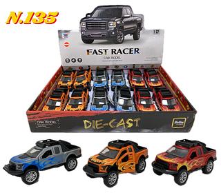 Carrinho de Ferro Miniatura Caminhonete Abre Porta Metal(N.135)COM LUZ É MUSICÃO