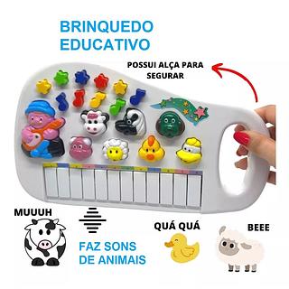 Piano Teclado Animal Infantil Sons Eletrônico 12 Teclas