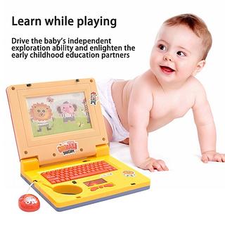 Tablet Musical para bebe Laptop com Tela de bichinhos em movimento Musicas, Mouse, Animação Sons e luzes Learning Machine