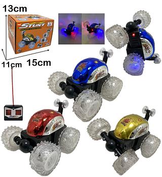 Carrinho Controle Remoto Carro Maluco Gira 360º C/ Luzes Led Brinquedo