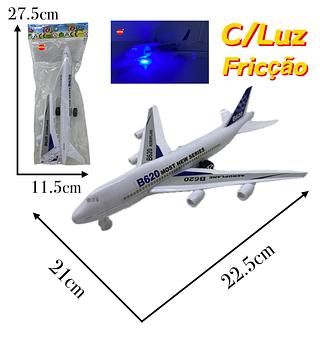 Avião Brinquedo Luz Fricção B620 Plastico Brinquedo