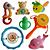 Kit 7 Pçs Chocalhos Para Bebê Texturas Sentidos Brinquedos Atóxico Infantil Atividades