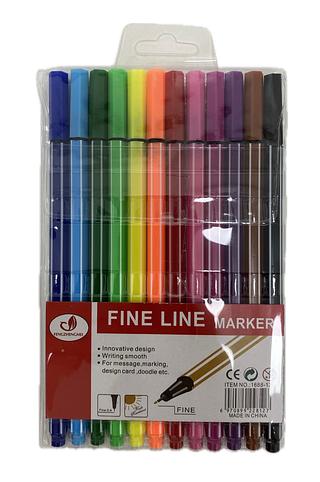 Kit 12 Caneta Ponta Fina Fine Line 0.4 mm Coloridas Profissional de Alta Qualidade