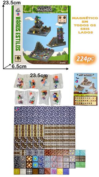 KIT C/224PC-BLOCOS MAGNETICOS CONSTRUCAO