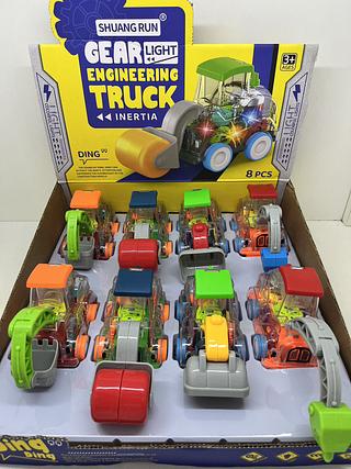 Brinquedo Carrinho Trator Luz Som Engrenagem Led Cor Colorido Personagem Transparente/colorido