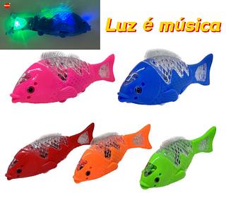 Peixe Musical C/ Luz Led anda e emite som Brinquedo Animal