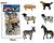 Kit 6 Animais Da Fazenda Safari Zoológico De Borracha