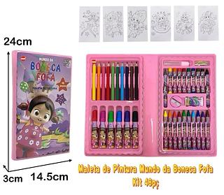Maleta de Pintura Mundo de Boneca Fola KIT 48 pç