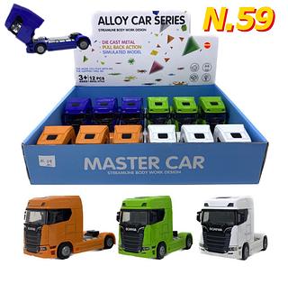 Caminhão de Ferro Carro Miniatura Scania Fricção（N.59)