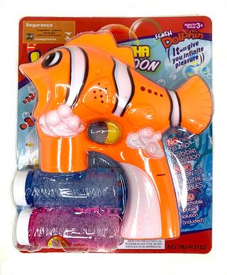 Brinquedo Peixe nemo Lança Bolhas de Sabão Musical e luz
