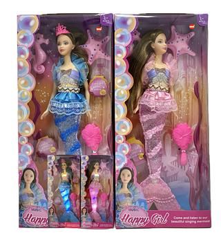 Brinquedo de Boneca de sereia tipo Barbie princesa com luz e som