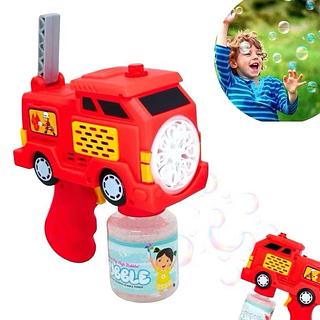 Caminhão de bombeiros Pistola de Bolhas Automática 500+ Bolhas/min - Luz LED Colorida | Presente para Festas