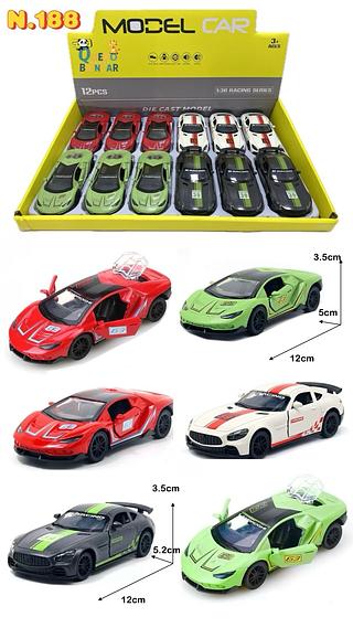 N.188 Miniatura Carrinho Esprtivos Carro De Corrida Coleções Miniatura Metal E Plástico Fricção Abre Portas (N.188）