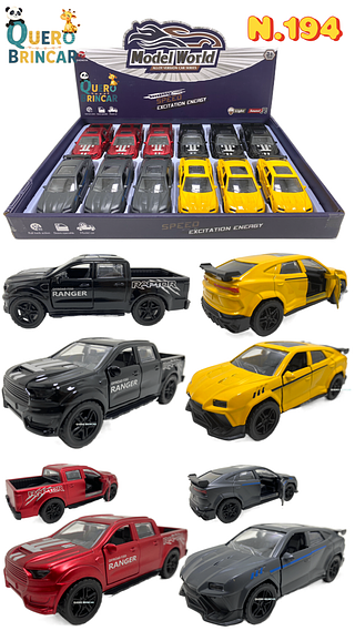 N.194🗃️(caxinha com 12pç) Lamborghini Urus, Ford Ranger Raptor
