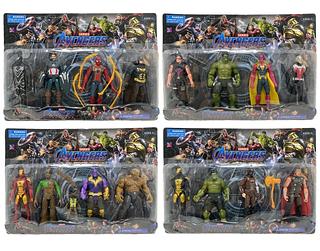 Kit Cartela 4 Bonecos Filme Os Vingadores Super Herois.