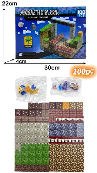 KIT C/100PC-BLOCOS MAGNETICOS CONSTRUCAO