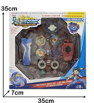 Kit Beyblade COMPLETO 4 In 2 + 2 Lançadores + Arena Grande