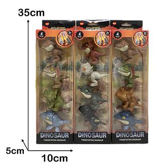 Mini Dinossauro Morde Dedo Baby Colecionável Brinquedo Infantil com 4 unidades