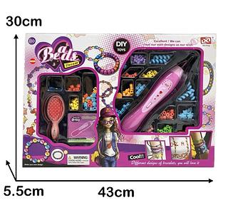 Kit Miçangas Cabelo Com Aplicador Penteados Brinquedo