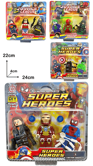 Brinquedo lego 3 herois cartelado