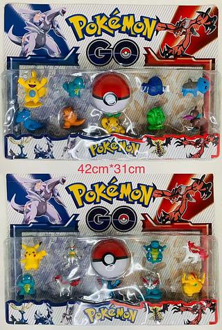 Cartela Bonecos Pokémon Go Plus (+ Bola) Com 8 Personagens