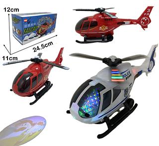 Helicóptero Musical Anda com Luzes e Sons e Bate e Volta Brinquedo Infantil