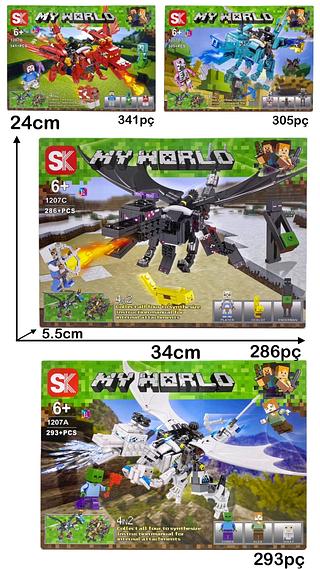 Legos Minecraft c/341pç-c/305pç-c/286pç-293pç